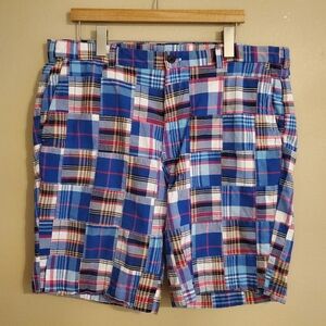 BROOKS BROTHERS Patchwork Madras Plaid Multicolored Long Bermuda Shorts Men's 40